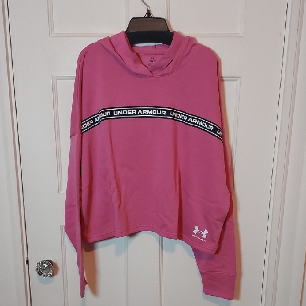 Under Armour Women's Rival Terry Crop Hoodie Pace Pink
